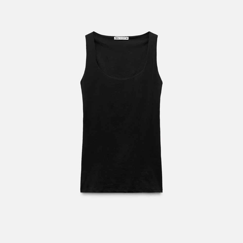 Zara wide strap polyamide top